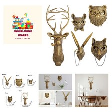 Decoración de pared de cabezas de animales, montaje de cabeza de ciervo sintético, decoración de pared de esculturas de animales,...