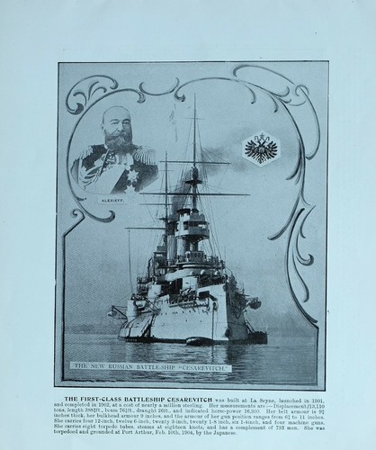 1902 PRINT FIRST CLASS BATTLESHIP CESAREVITCH RUSSIAN  - Picture 1 of 2