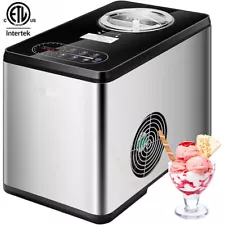 1.6Qt Automatic Ice Cream Maker Machine w/ Compressor LCD Display, 3 Mode, Timer