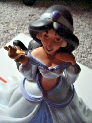 DISNEY Princess JASMINE 9' Plastic Coin Bank Silver Light Blue