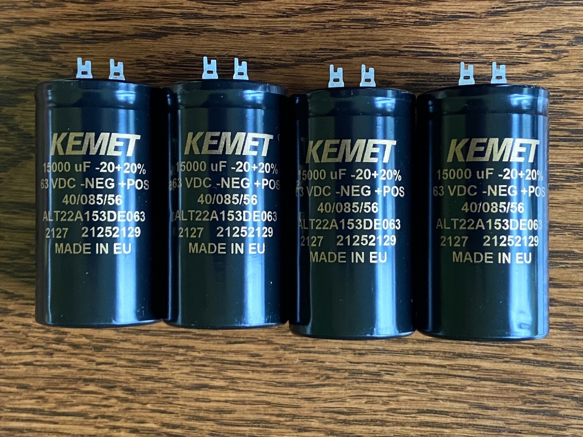 4 New 15000 uf 63v Kemet Main Filter Capacitors for Sansui AU-717
