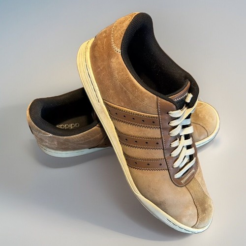 Adidas Mens 11 Adicross Classic Spikeless Golf Shoes Q44604 Brown Tan Suede - Picture 4 of 8