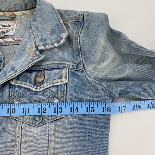 Abercrombie Denim Jacket Girls XL Distressed VINTAGE DENIM AF Kids - Picture 4 of 11