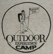 Vtg 70s 80s KIDS T SHIRT YL JERZEES TAG BOY SCOUT CAMP YOUTH LARGE USA MADE