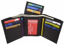 Brown Trifold Mens Genuine Leather Removable Flap Credit Card ID Holder Wallet