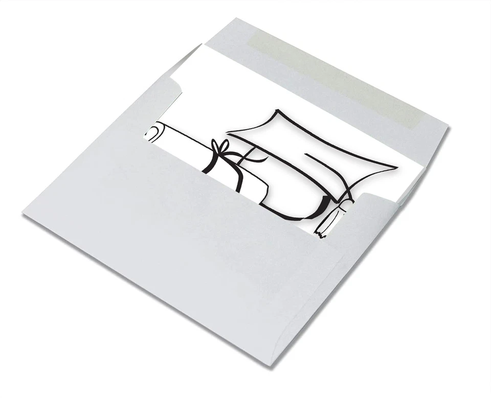 Tarjetas de agradecimiento de graduación en blanco y negro - en blanco por dentro - 12 o 24 paquetes - 5,5" x 4,25" Foto 4 de 4