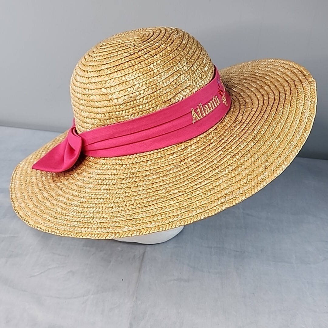 ATLANTA 1996 OLYMPICS pink Sun Bonnet Vintage Atlanta 1996 Olympics Ladies Wide Brim Straw Sun Hat  main image 3