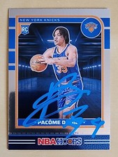 Pacome Dadiet Signed NBA Hoops Premium Stock 2024-25 Card #255 NY Knicks RC RAD