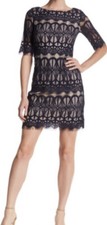 Eliza J Navy Tan Lace Shift Dress Size 0