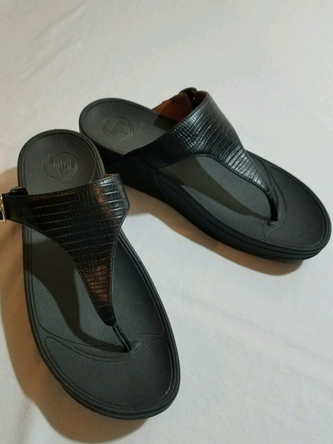 Women's Fit Flops The Skinny Sandals 350-001 Black | eBay