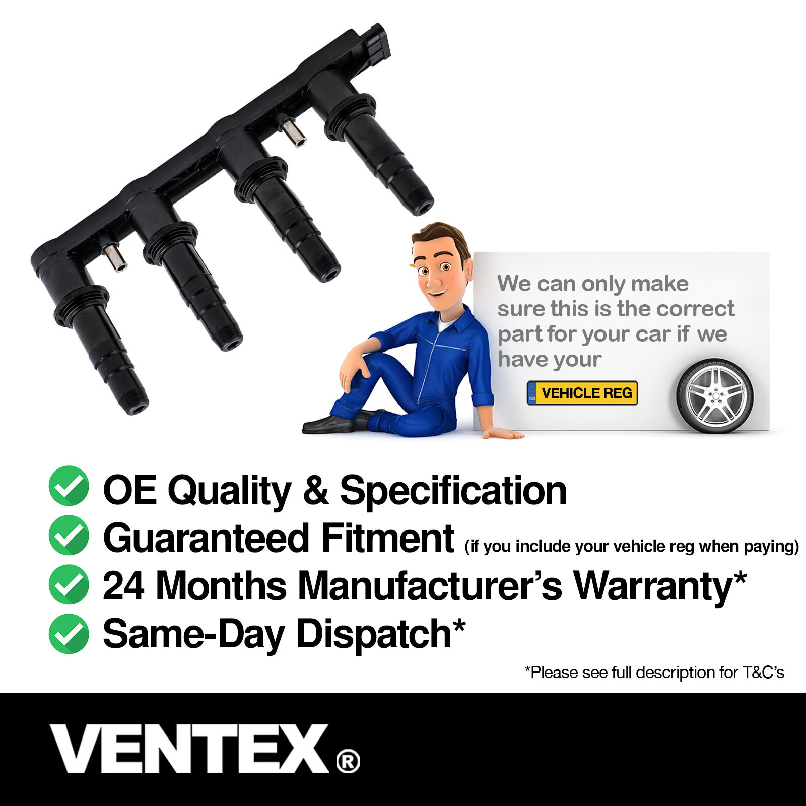VENTEX® Ignition Coil Pack for Vauxhall Insignia Astra 20082017 1.6