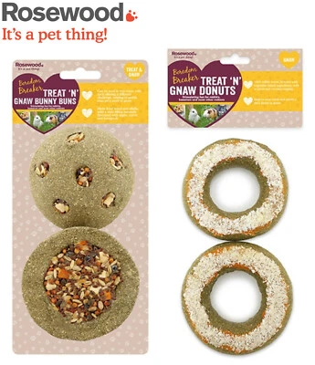 ROSEWOOD BOREDOM BREAKER SMALL ANIMAL RABBIT BUNNY BUNS DONUTS GNAW TREATS