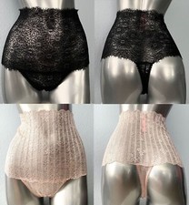Victoria's Secret Lot 2 Pink Black Lace High Waist Thong Panty Panties Small S