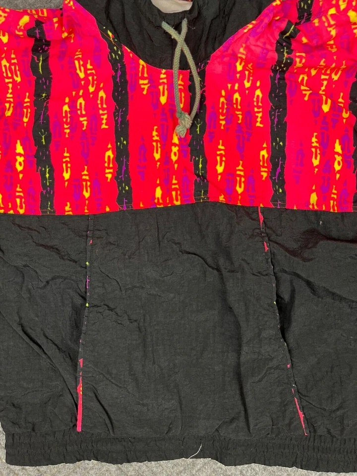 Chaqueta cortavientos Shell Shock vintage para mujer talla mediana cremallera completa rosa negra Foto 4 de 4