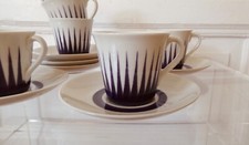 6 Upsala Ekeby ASTRA Eugen Trost Tassen + Untertassen Service Schweden Vintage