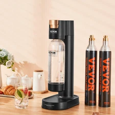 VEVOR Sparkling Water Maker Soda Maker Machine 1 PET Bottle 2 CO2 Cylinder Black