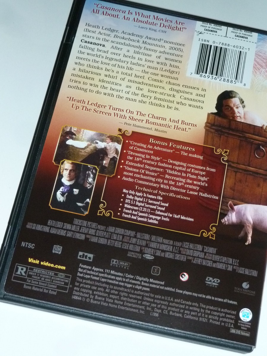 その他 CASANOVA DVD Casanova DVD 2006 comedy movie Venice Heath Ledger Jeremy