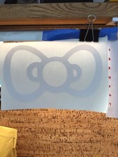 Hello Kitty Bow BIG - White - Vinyl Sticker Decal - Y7-2.1