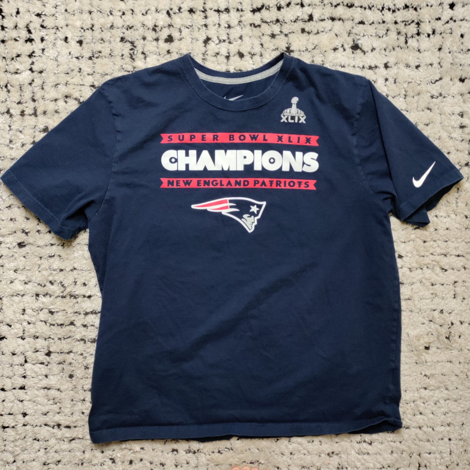 Nike New England Patriots Shirt 2XL Blue Super Bown Team Apparel Football NFL