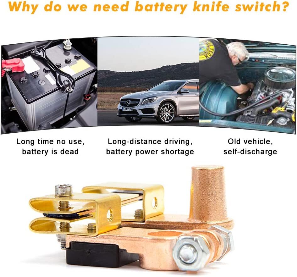 Knife Blade Switch Battery Disconnect Top Post Heavy Duty Shut Off Car 