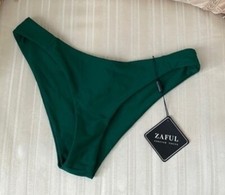 Zaful NWT Wom 6 Dark Green Cheeky Low Rise Bikini Swim Bottom