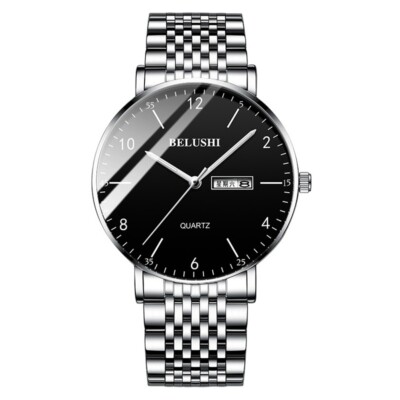 Belushi Fashion Business Luxury Watch - Silver/Black