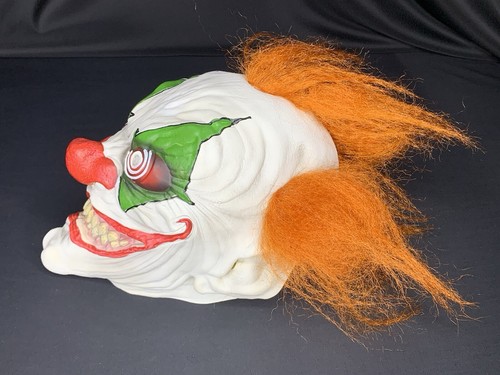 Crazy Halloween Horror Scary Clown Latex Mask Orange Hair Scary Hypnotic P3 - Picture 2 of 6