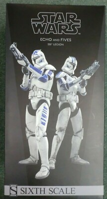 SIDESHOW STAR WARS 501st PHASE 1 ECHO AND FIVES 1/6 SCALE FIGURE