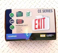 LED Emergency EXIT Sign White, Hubbell Lighting, Compass  CE Series