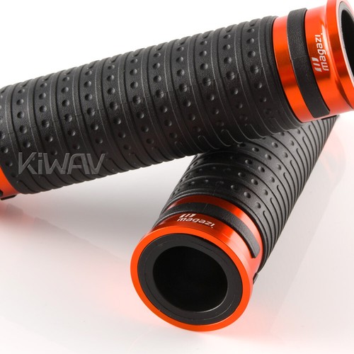 Cyber style grip black TPR +orange aluminum trim 7/8" x2PCS dirt bike - Picture 5 of 6