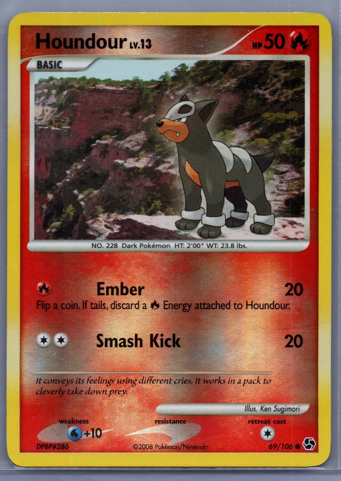 Houndour 69/106 Reverse Holo Great Encounters Pokemon Card - LP/NM