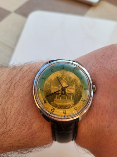 Orologio Uomo Vintage URSS Epoca Sovietica Quadrante Raketa Città Ucraina Sumy Serie Limitata - Foto 9 di 10