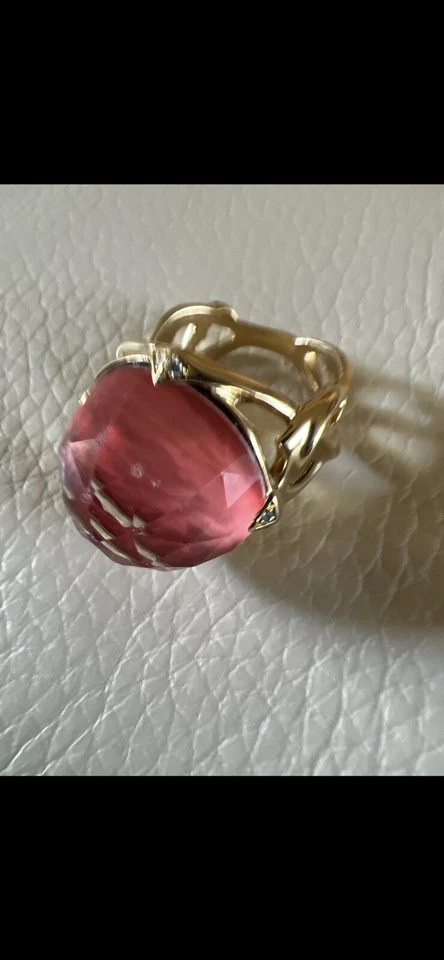 Anillo de cóctel Stephen Webster grande de coral y diamantes de 18 quilates... ¡Impresionante! Foto 3 de 4