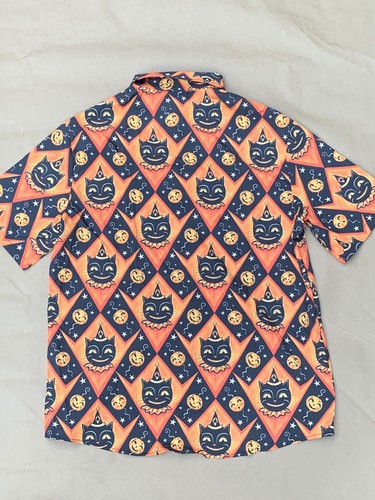 Halloween Hawaiian Shirt Mens Party Casual Holiday Short Sleeve Polyester - Bild 2 von 8