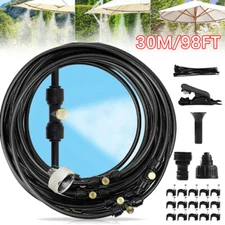Misting Cooling System 98FT (30M) Misting Line + 30 Brass Mist Nozzles Garden