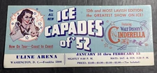 Walt Disney Cinderella Ice Capades Advertising Ink Blotter 1952 Washington DC