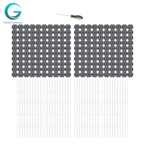 200 Pack 6 In Galvanized Landscape Pins Staples With Plastic Fixing Gasket - Picture 1 of 12