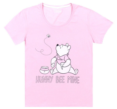 Disney Winnie Pooh L 44 46 T- Shirt Rosa Damen Puhh Der Bär Kurzarm Bienen Honig