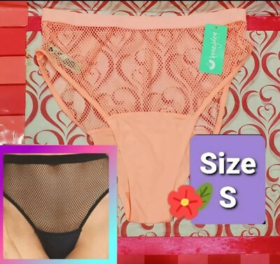 S Sexy Honeydew Intimates Fishnet High Waisted Hipster Panty Cosmic Coral Peach