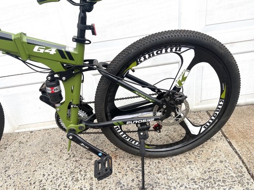 G4 26" Folding Bike Full Suspension 21 Speed Mens/Womens Bicycle Green NJ PickUP - Picture 3 of 22