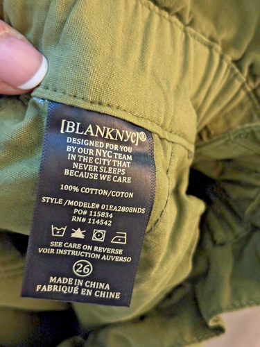 Blank nyc paper bag waist olive green size 26 us 2 - Picture 6 of 6