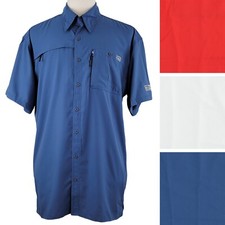 Drake Dpf Performance Mens Fishing Shirt Mesh Paneled Button Down Short Sleeve