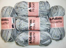 Patons Pirouette Sequin Ribbon Yarn, 3 oz, Silver Sparkle (Sold Per Skein)