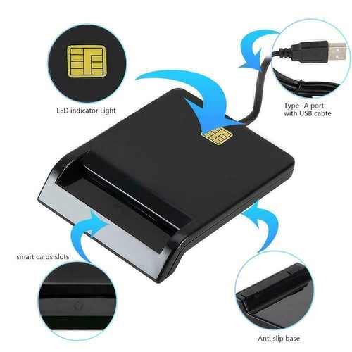 USB-2.0 Chipkartenleser SIM Kartenleser Personalausweis Lesegeraet ATM/IC Reader - Bild 9 von 12