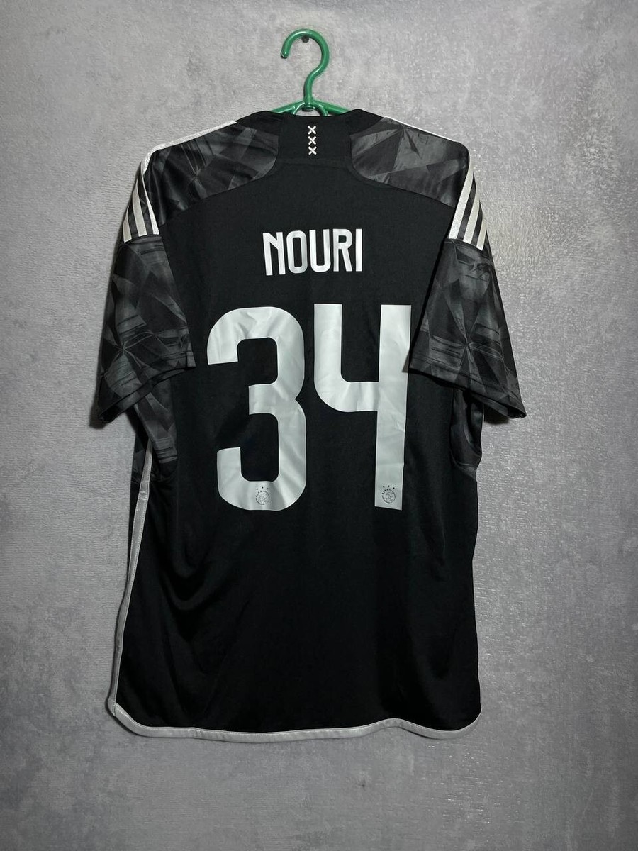 Nouri Ajax Amsterdam Jersey Third Football Shirt Black Adidas Mens