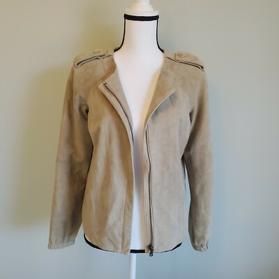 NWT Talbots 100% Suede (Goat) Jackie Fit Leather Jacket Retail $399 Size 4 Women