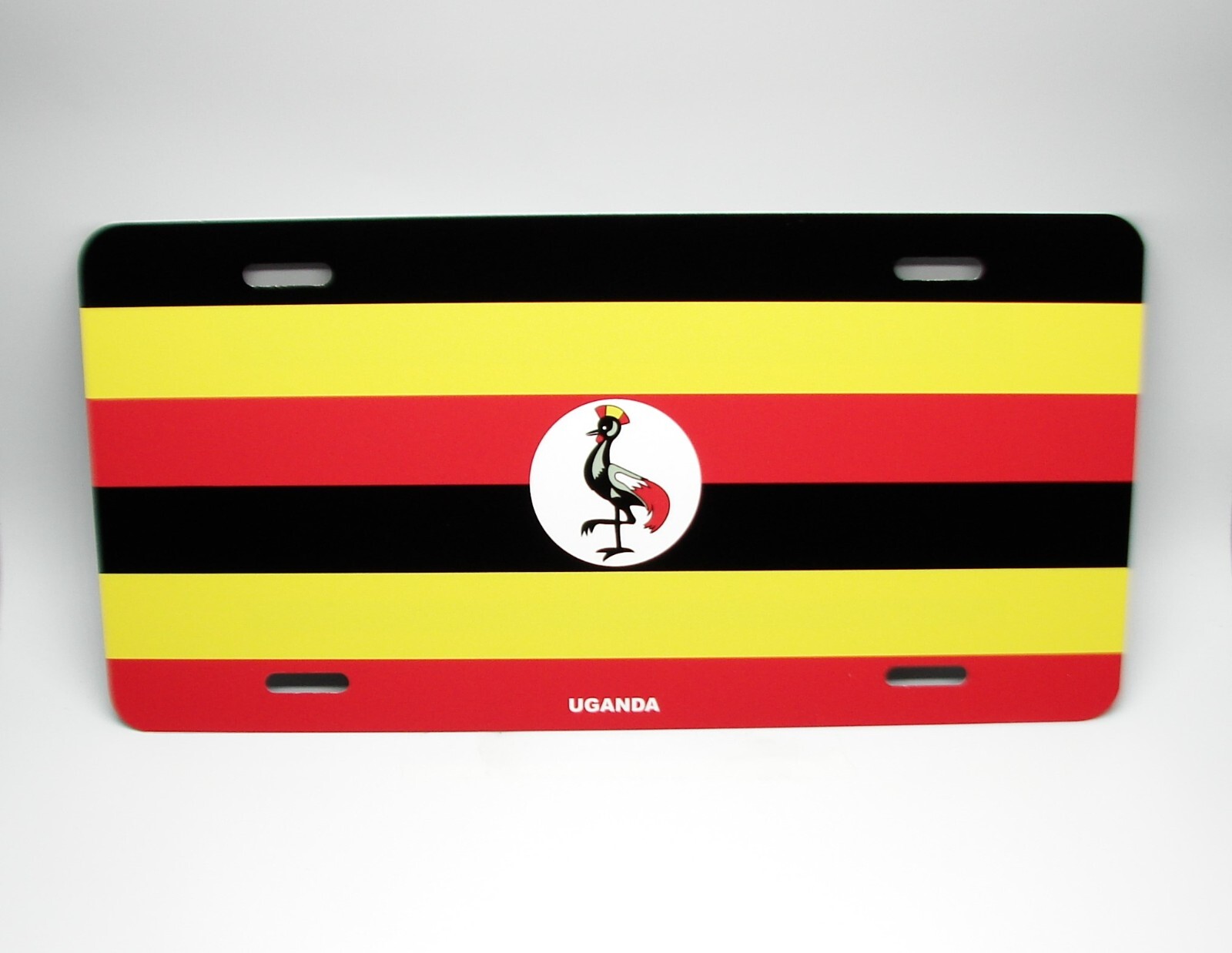 UGANDA FLAG METAL CAR NOVELTY LICENSE PLATE TAG UGANDAN FLAG CAR