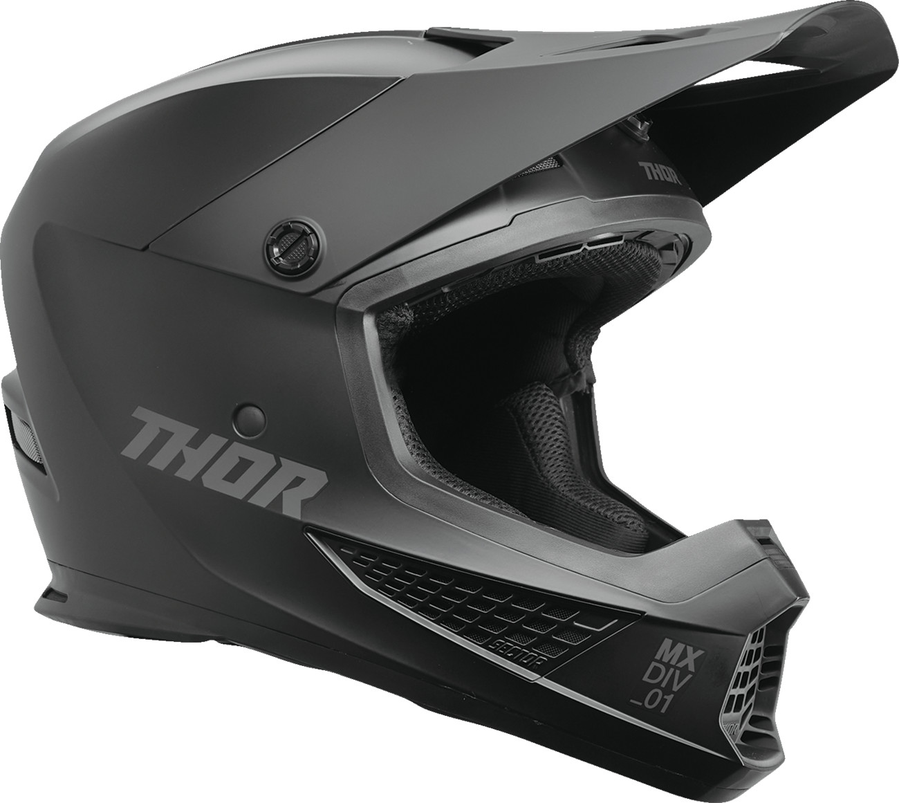Casque cross Thor Sctr 2 Blackout noir mat homologué pour moto tout-terrain