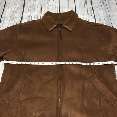 Sean John Mens Sherpa Lined Jacket 2X Brown Full Zip Y2K | eBay