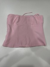 Edikted Selena Strapless Corset Top Pink XS